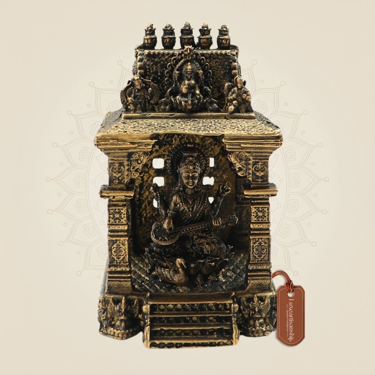 Bronze Saraswati Temple Idol
