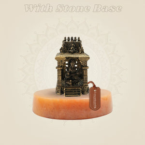 Bronze Saraswati Temple on gemstone base