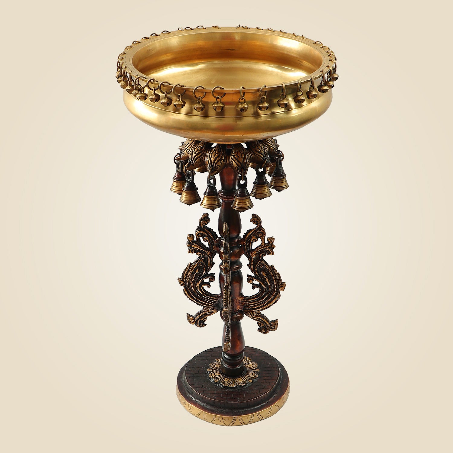 Brass Urli on Decorative Stand 24.25"– Modern Festive & Home Décor Piece