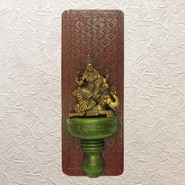 Pure Brass Gajalakshmi Statue with Wall Frame for Spiritual Homes-16