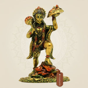 Lord Hanuman Brass Idol 4"– Handcrafted Lightweight Statue for Positive Energy & Wealth - Luxeartisanship