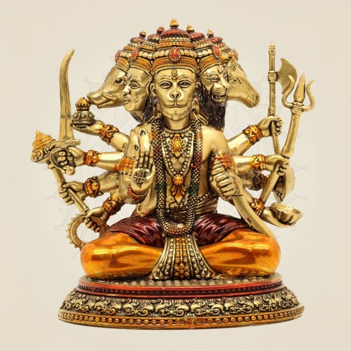 Brass Panchmukhi bajrangbali statue