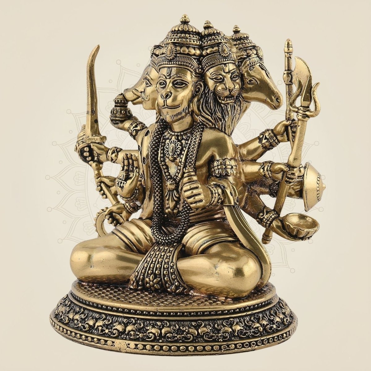 Brass Panchmukhi Hanuman Idol Superfine Finish Murti