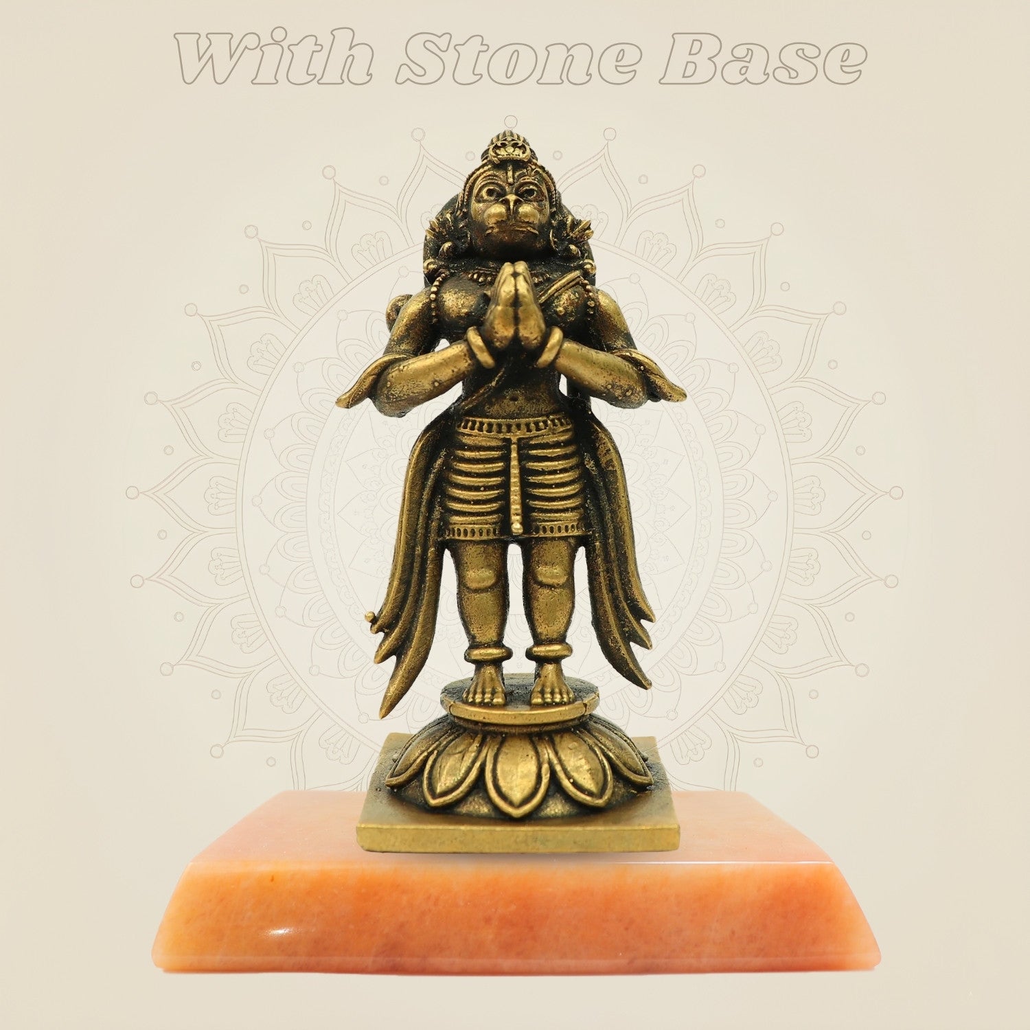 Bronze Hanuman Idol on gemstone base