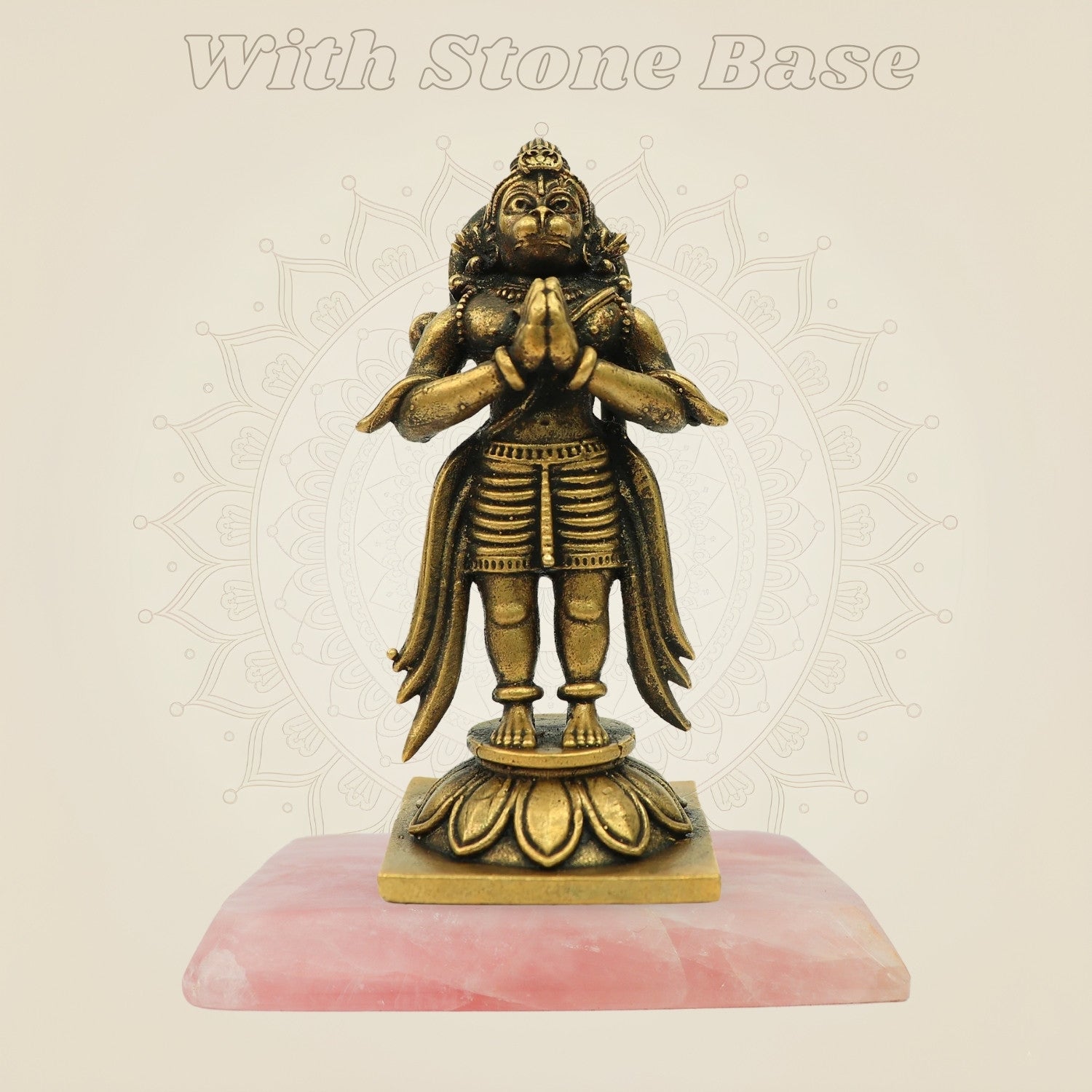 Bronze Bajrangbali Idol with stone base