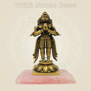 Bronze Bajrangbali Idol with stone base