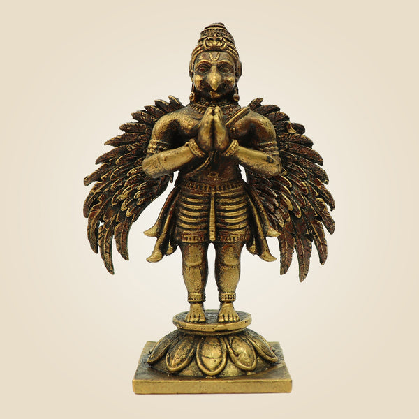 Bronze Garuda Idol Statue 3.25 - Vishnu Vahana Handmade Sculpture