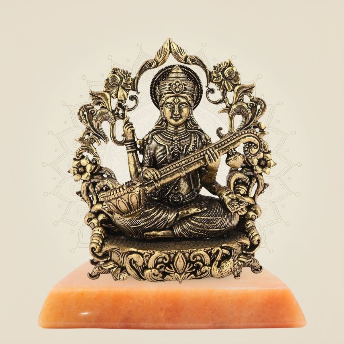 Saraswati Maa with Stone base