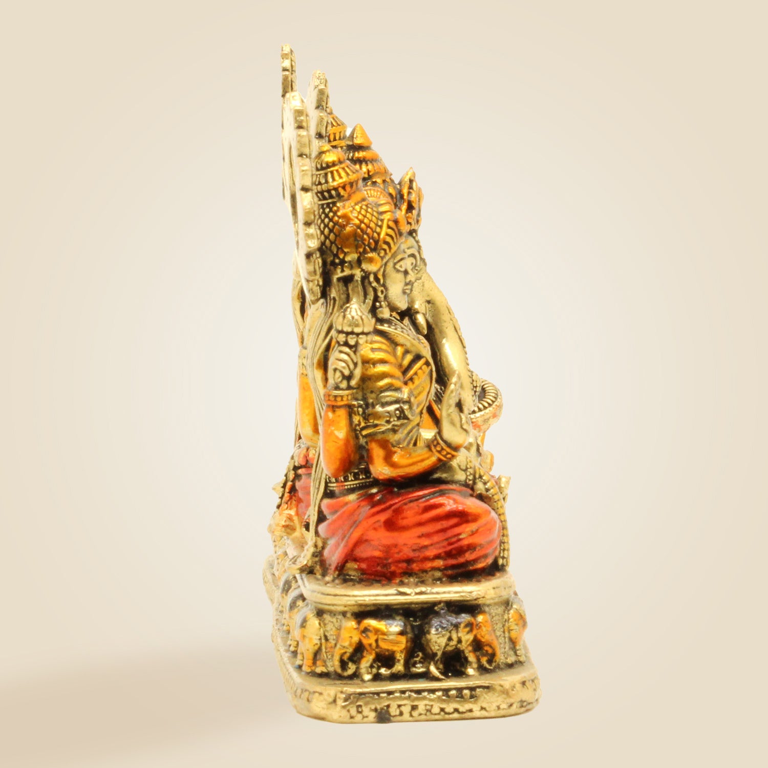 Brass Ganesh Lakshmi Saraswati Idol Set | Divine Hindu God Statue for Pooja & Home Decor 4" - Luxeartisanship