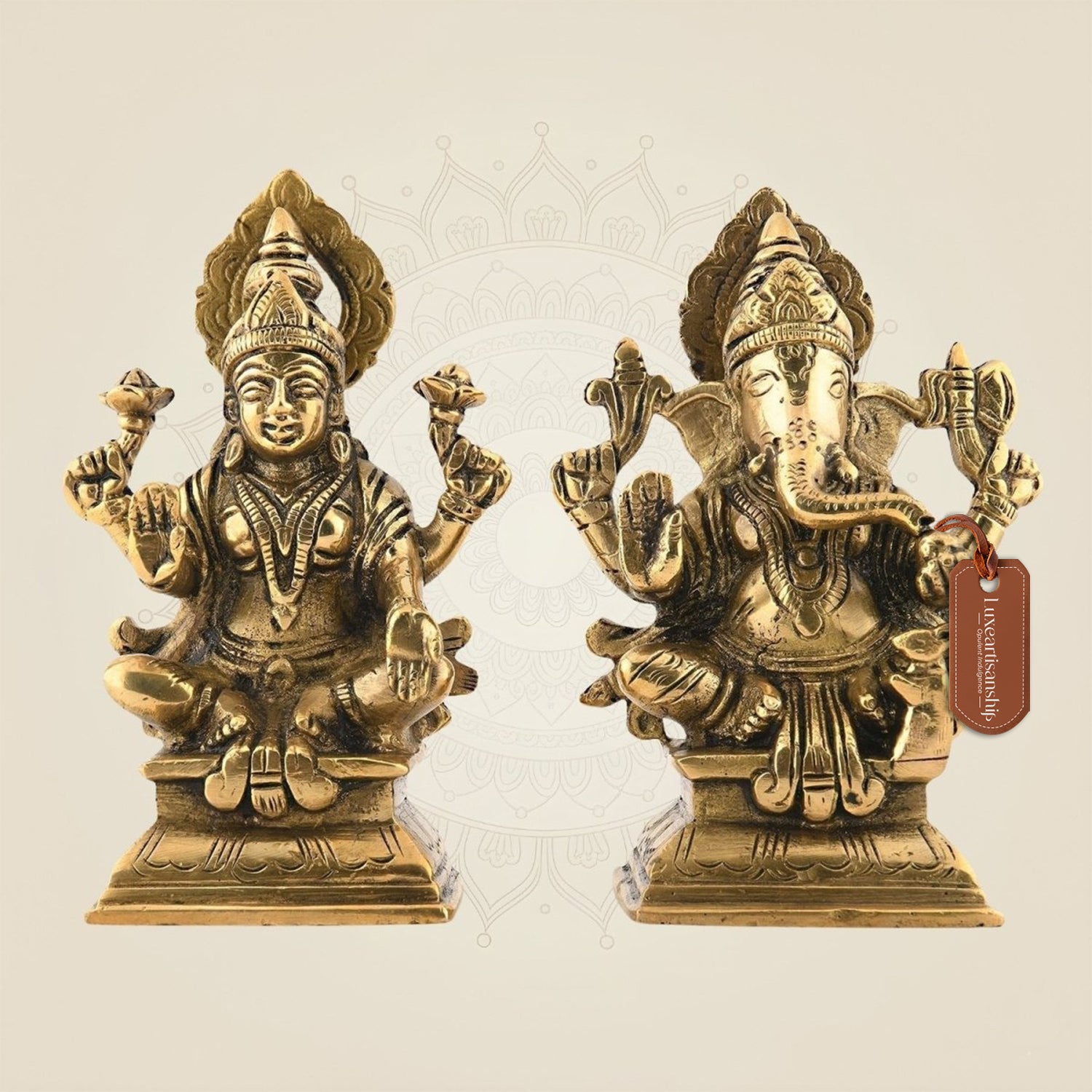 Brass Ganesh with Shubh Lakshmi Idol