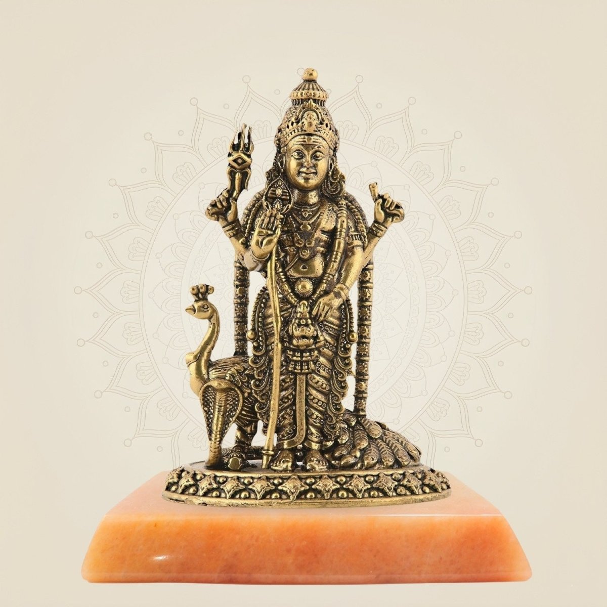 Lord Kartikeya Idol with gemstone base