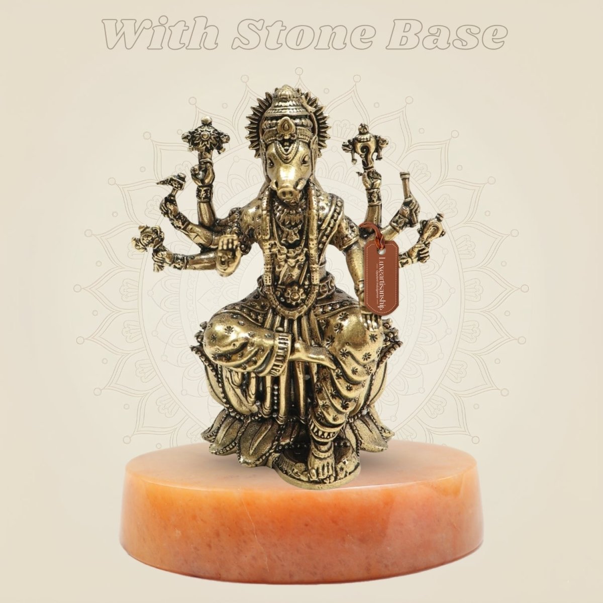 4" Brass Varahi Idol – Vishnu Avatar Murti for Home Temple Décor - Luxeartisanship