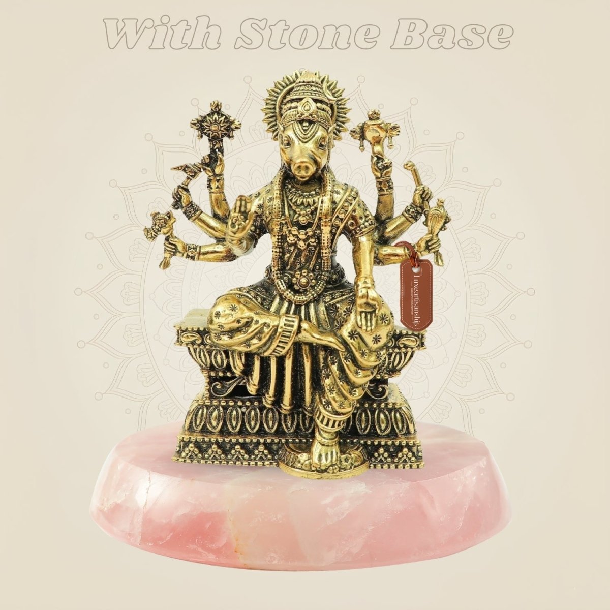 4" Brass Varahi Idol – Vishnu Avatar Murti for Home Temple Décor - Luxeartisanship