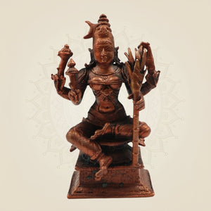 4" Goddess Lalita Devi Rajarajeshwari Idol – Handcrafted Copper Statue of Divine Grace - Luxeartisanship