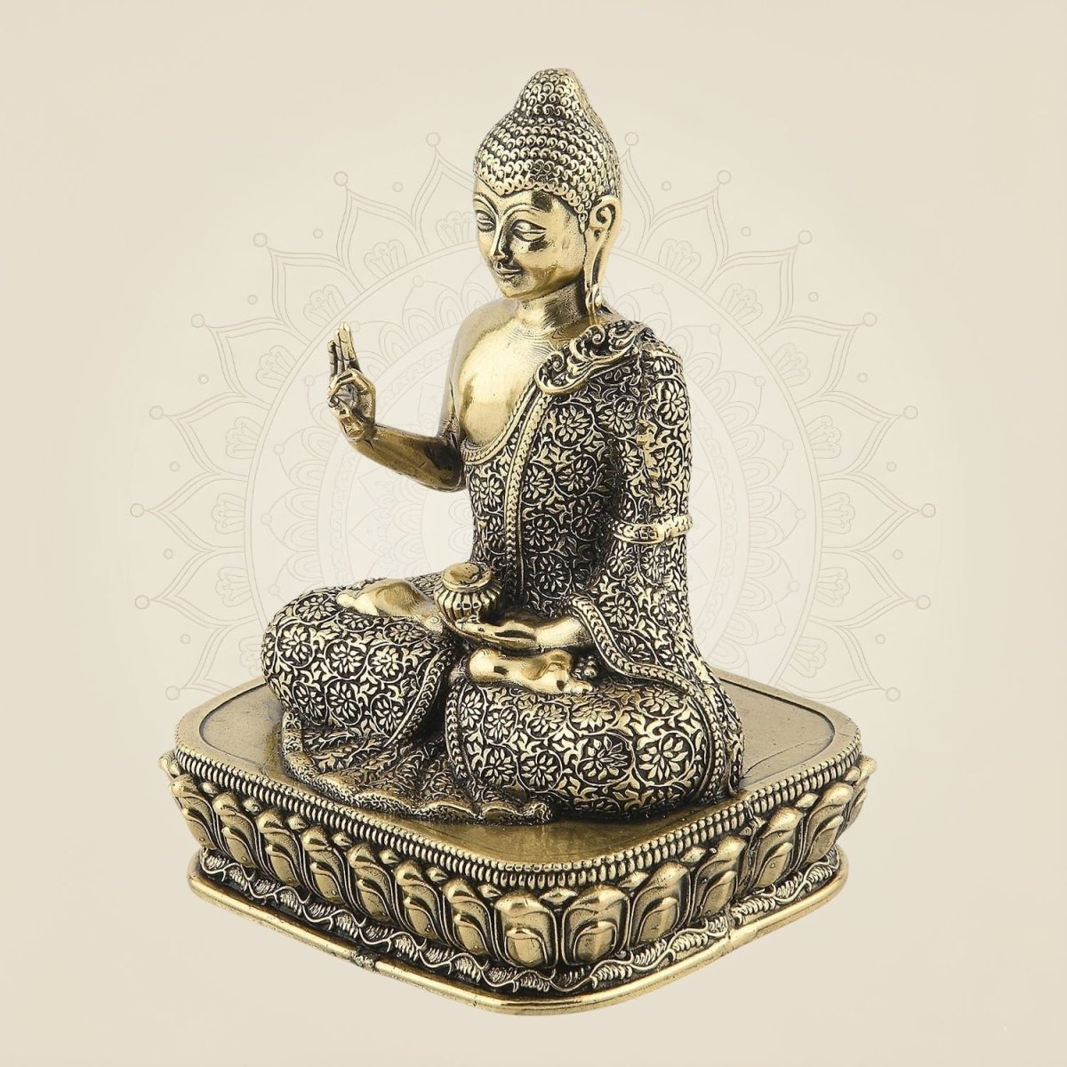 Meditating Buddha Brass Statue