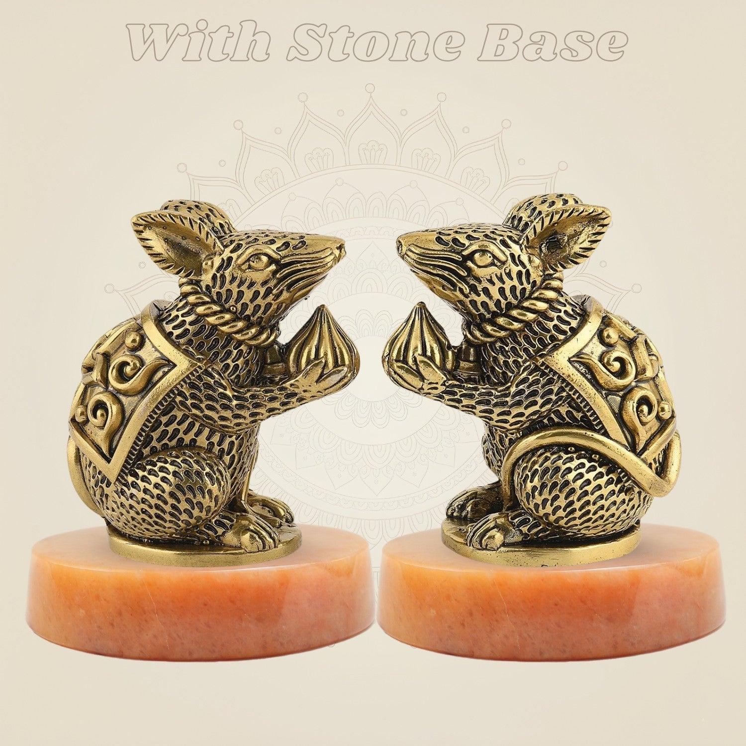 Mushakraj Brass Statues on stone