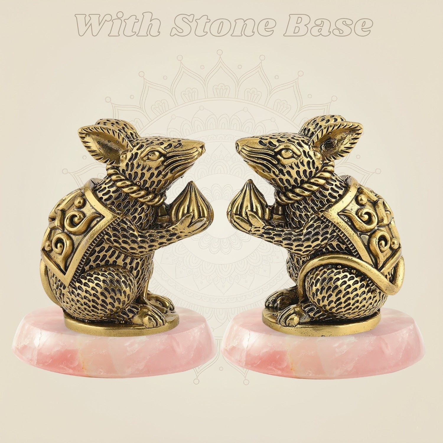 4 inch– Mouse handmade Statues with stone base
