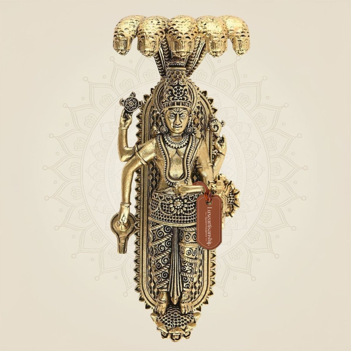 4" Sleeping Vishnu Idol on Sheshnag