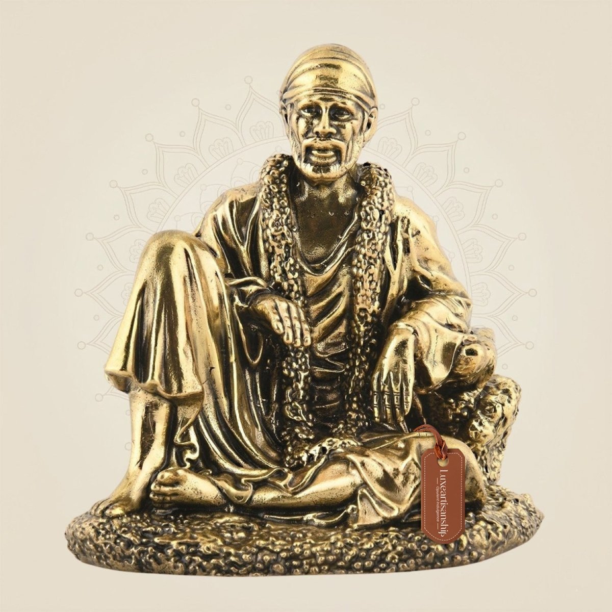 Small Sitting Sai Baba Brass Statue