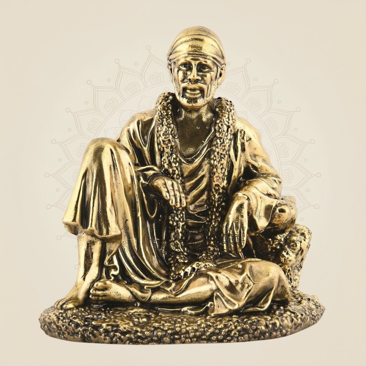Small Sitting Sai Baba Brass Statue