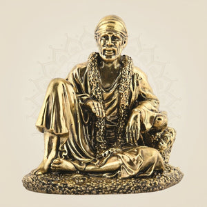 Small Sitting Sai Baba Brass Statue