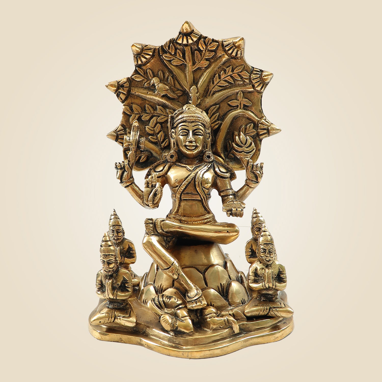 Handcrafted Brass Dakshinamurthy Idol 8.5" – Shiva as Supreme Teacher Statue