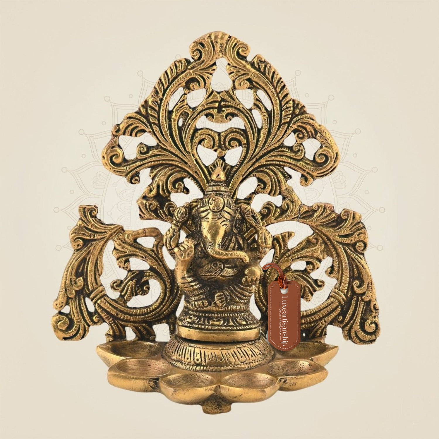 Brass Ganesha Diya for Rituals & Diwali