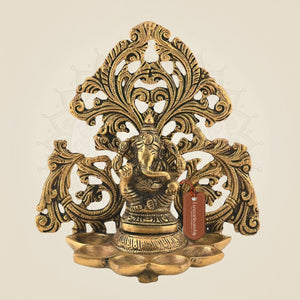 Brass Ganesha Diya for Rituals & Diwali