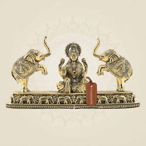 4.25" Brass Gajalakshmi Idol | Vastu Decor for Fortune, Growth & Gifting