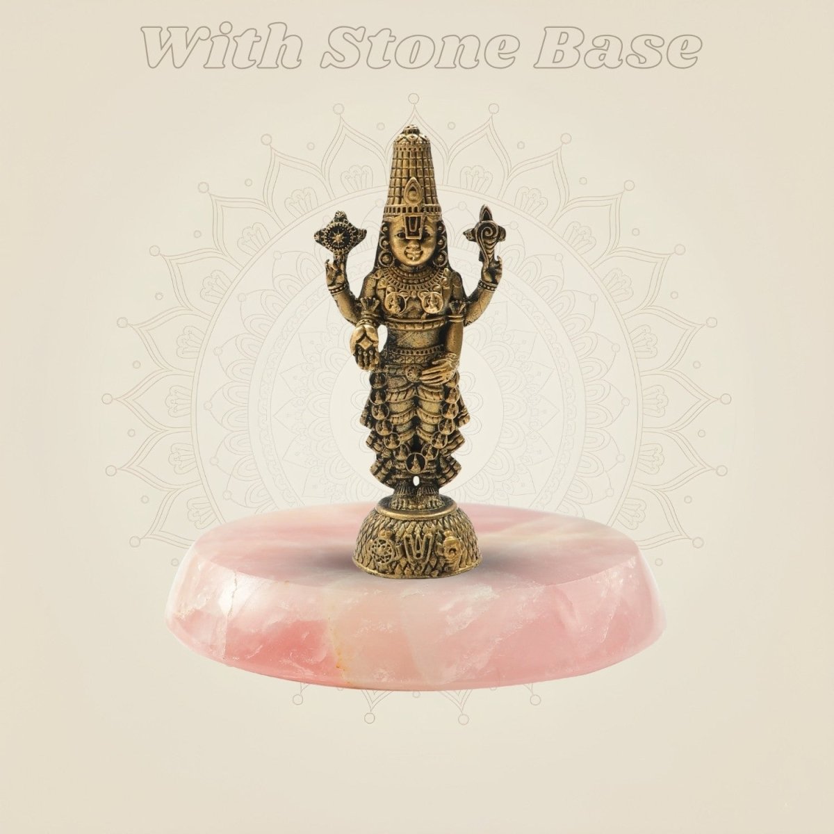 4.25" Bronze Tirupati Balaji Venkateshwara - Panchaloha Murti Temple - Style Craft - Luxeartisanship