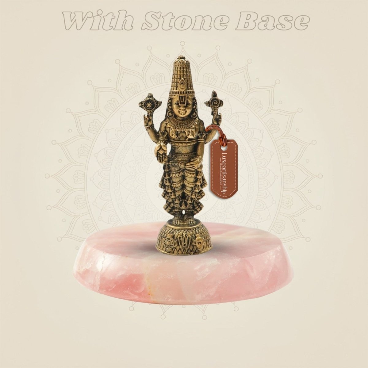 4.25" Bronze Tirupati Balaji Venkateshwara - Panchaloha Murti Temple - Style Craft - Luxeartisanship