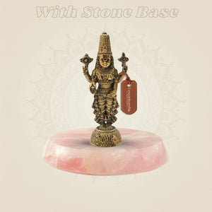 4.25" Bronze Tirupati Balaji Venkateshwara - Panchaloha Murti Temple - Style Craft - Luxeartisanship