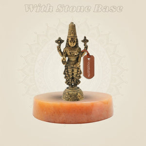 4.25" Bronze Tirupati Balaji Venkateshwara - Panchaloha Murti Temple - Style Craft - Luxeartisanship