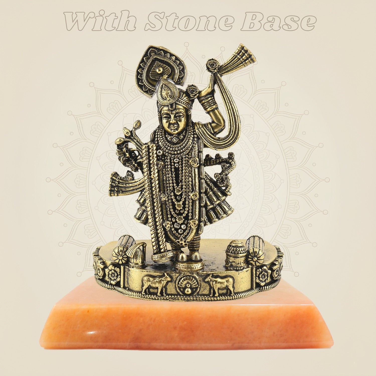 Brass Idol with stone base