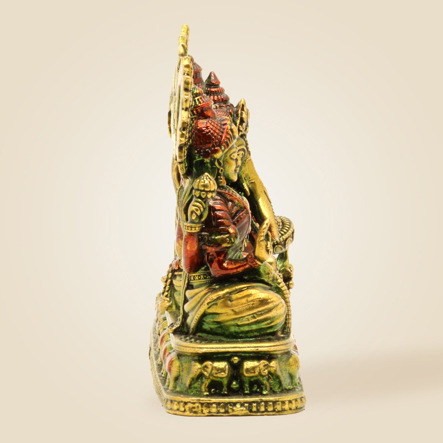 Brass Ganesh Lakshmi Saraswati Idol Set | Divine Hindu God Statue for Pooja & Home Decor 4" - Luxeartisanship