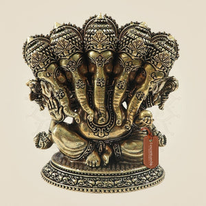 Pure Brass Panchmukhi Ganesh Sculpture