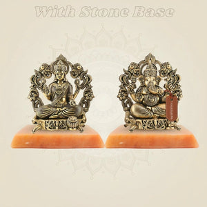 Lakshmi Ganesh Statue on stone base