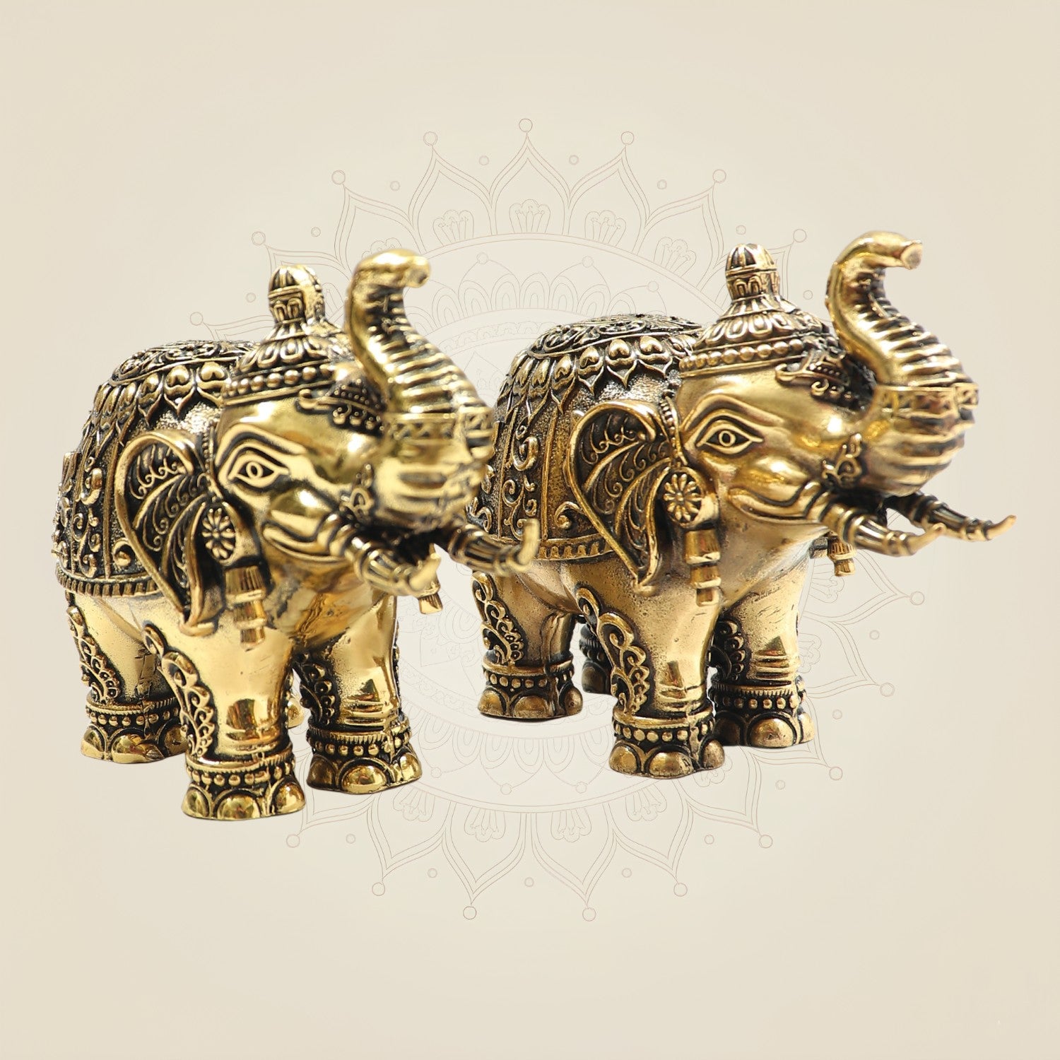 3" Brass Maharaja Elephant Statue Inspired by Royal Heritage