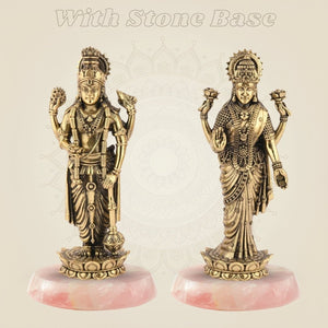 5" Brass Lakshmi Vishnu Idol  stone base