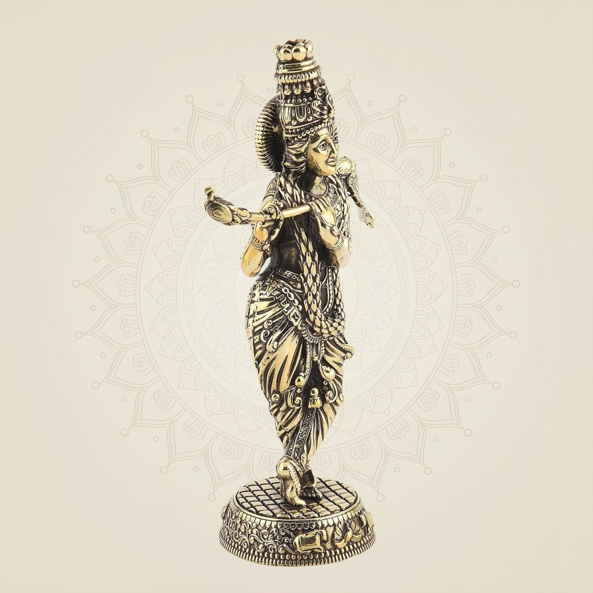Small Krishna brass idol