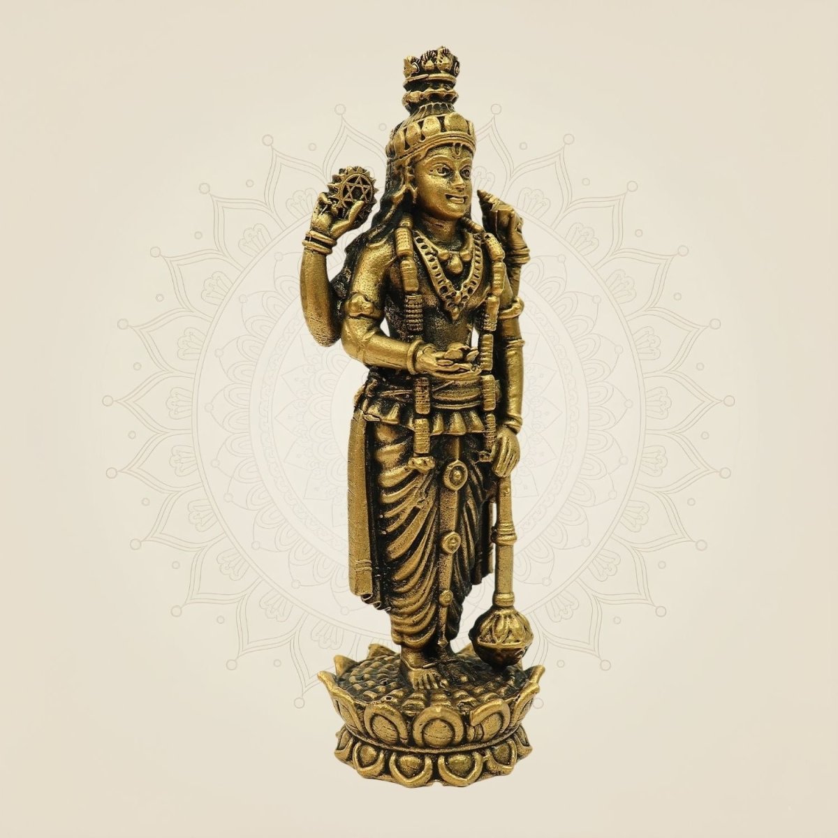 5" Bronze Lord Vishnu Decor