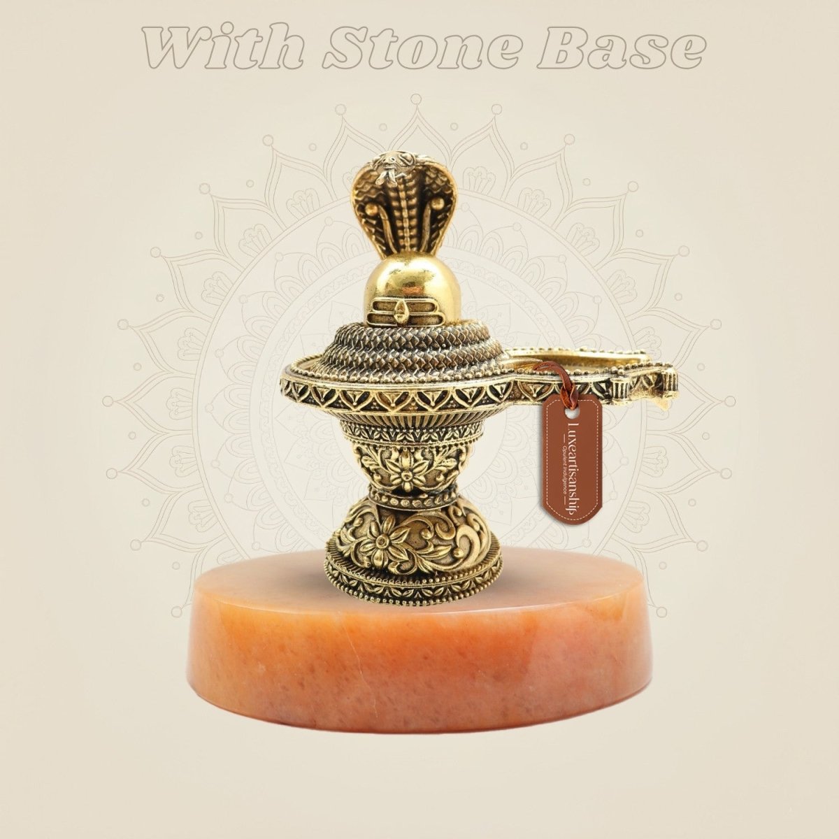 Brass Shiva Lingam on gemstone