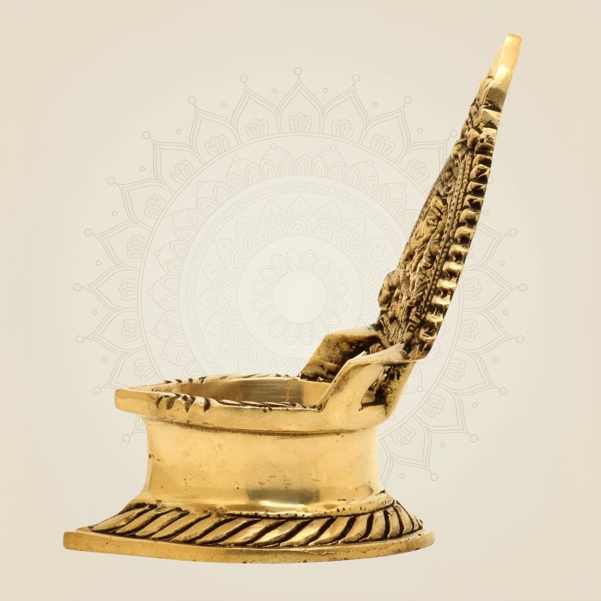 Superfine Brass Lakshmi Diya - Luxeartisanship