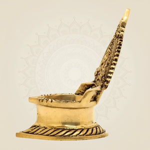 Superfine Brass Lakshmi Diya - Luxeartisanship
