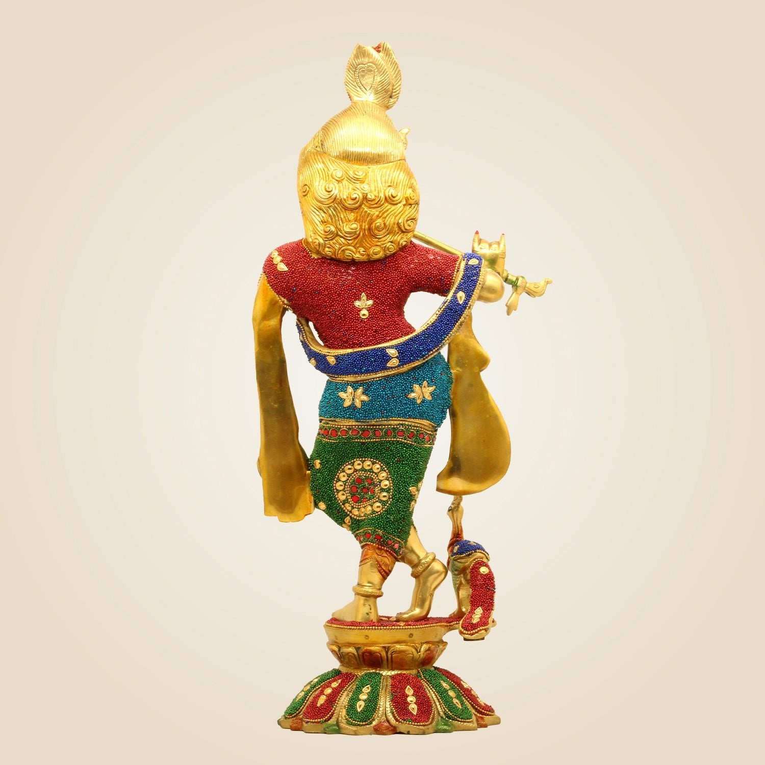 Brass Krishna Sculpture