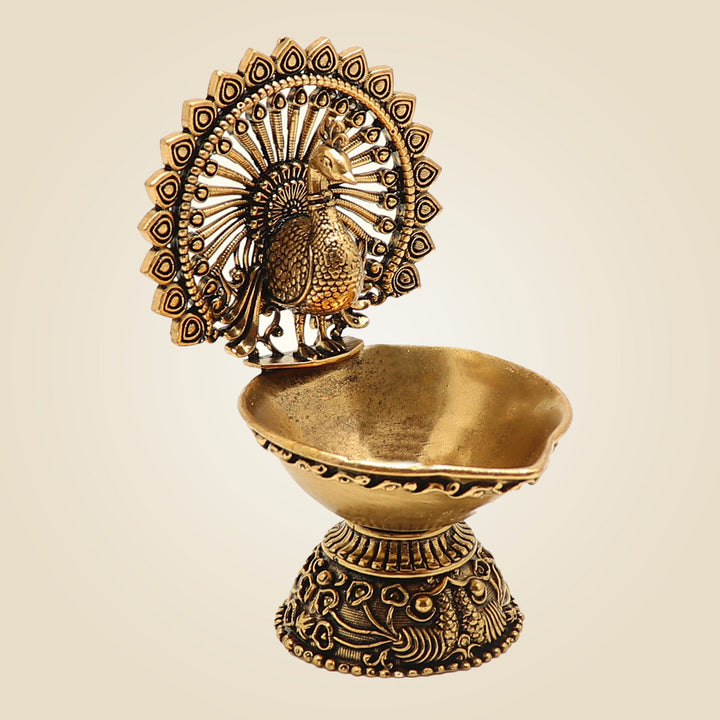 Brass Peacock Diya