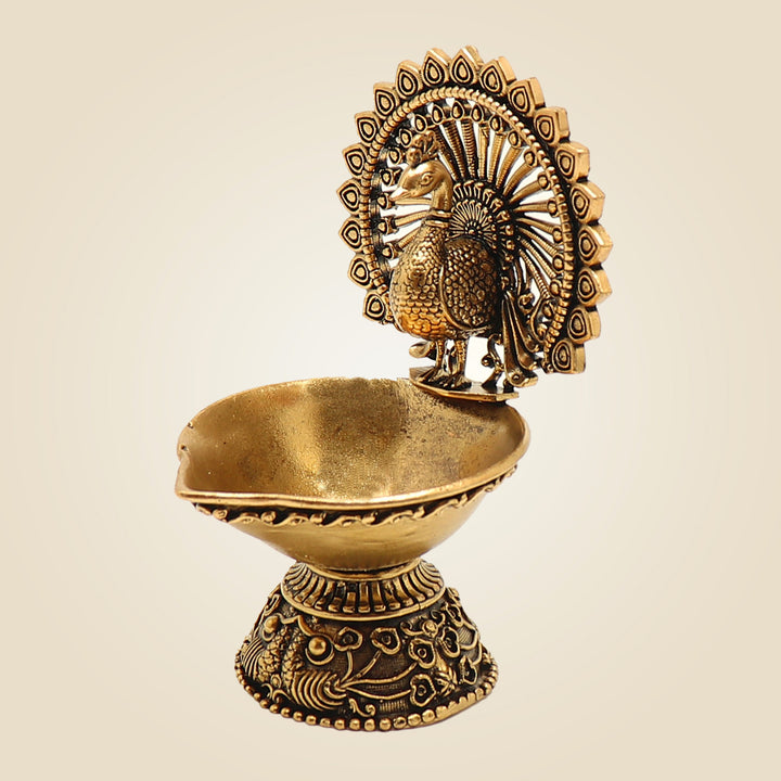 Brass Peacock Diya