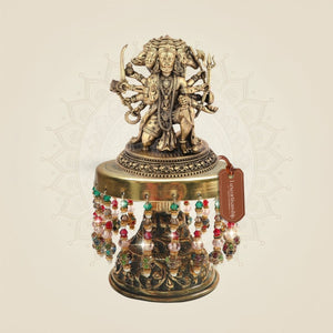 5.5 Brass Panchmukhi Hanuman Idol with Chowki for Courage Energy - Luxeartisanship