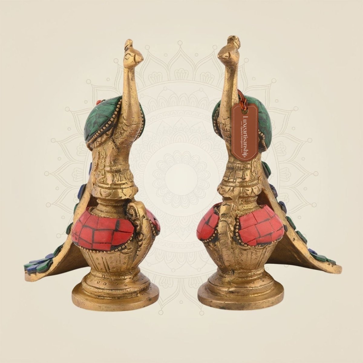 5.5" Brass Peacock Pair