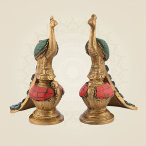 5.5" Brass Peacock Pair